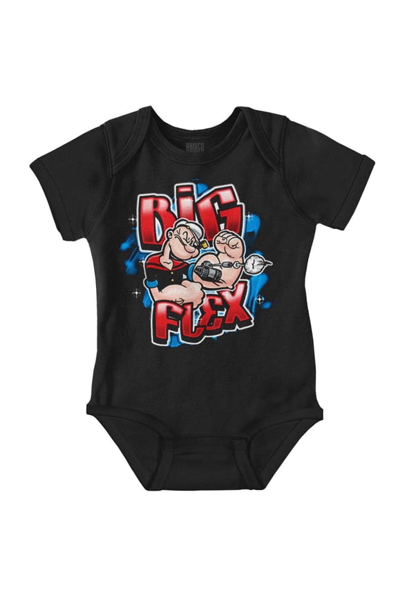Airbrushed Popeye Cartoon Big Flex Bodysuit Jumper Boys Infant Baby Brisco Brands NB