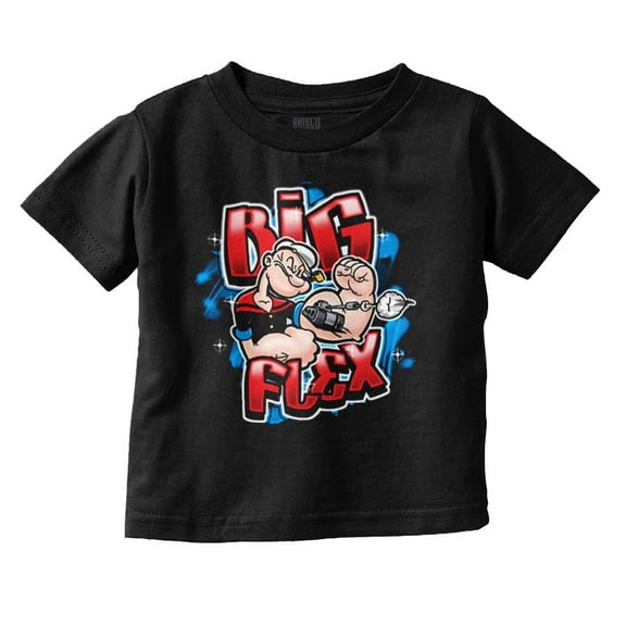 Airbrushed Popeye Cartoon Big Flex Youth T Shirt Tee Boys Infant Toddler Brisco Brands 6M