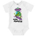 thumbnail image 1 of Airbrushed Skateboarding Alien Romper Boys or Girls Infant Baby Brisco Brands NB, 1 of 1