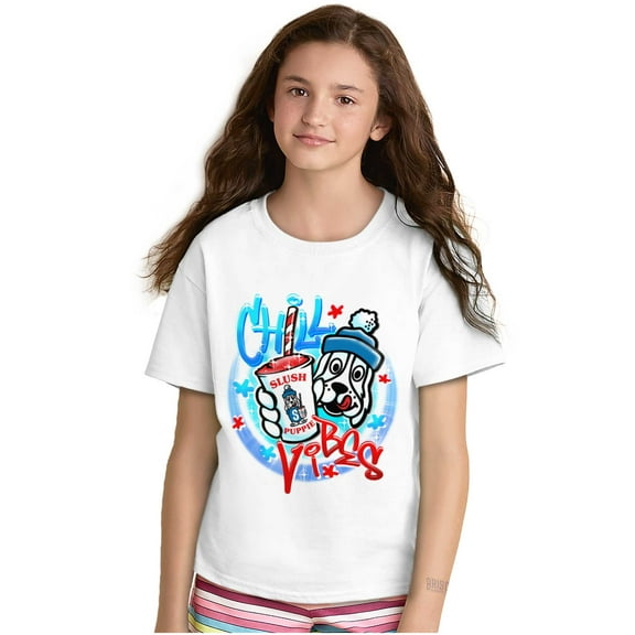 Airbrushed Slush Puppie Chill Vibes Crewneck T Shirts Boy Girl Teen Brisco Brands L