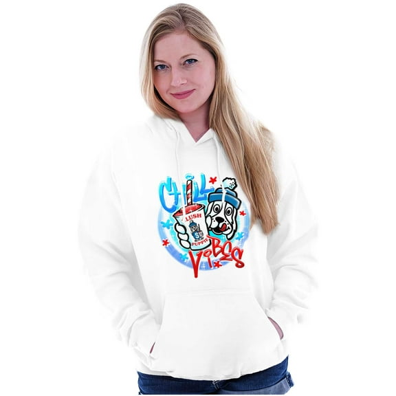 Airbrushed Slush Puppie Chill Vibes Hoodie Sweatshirt Women Men Brisco Brands L