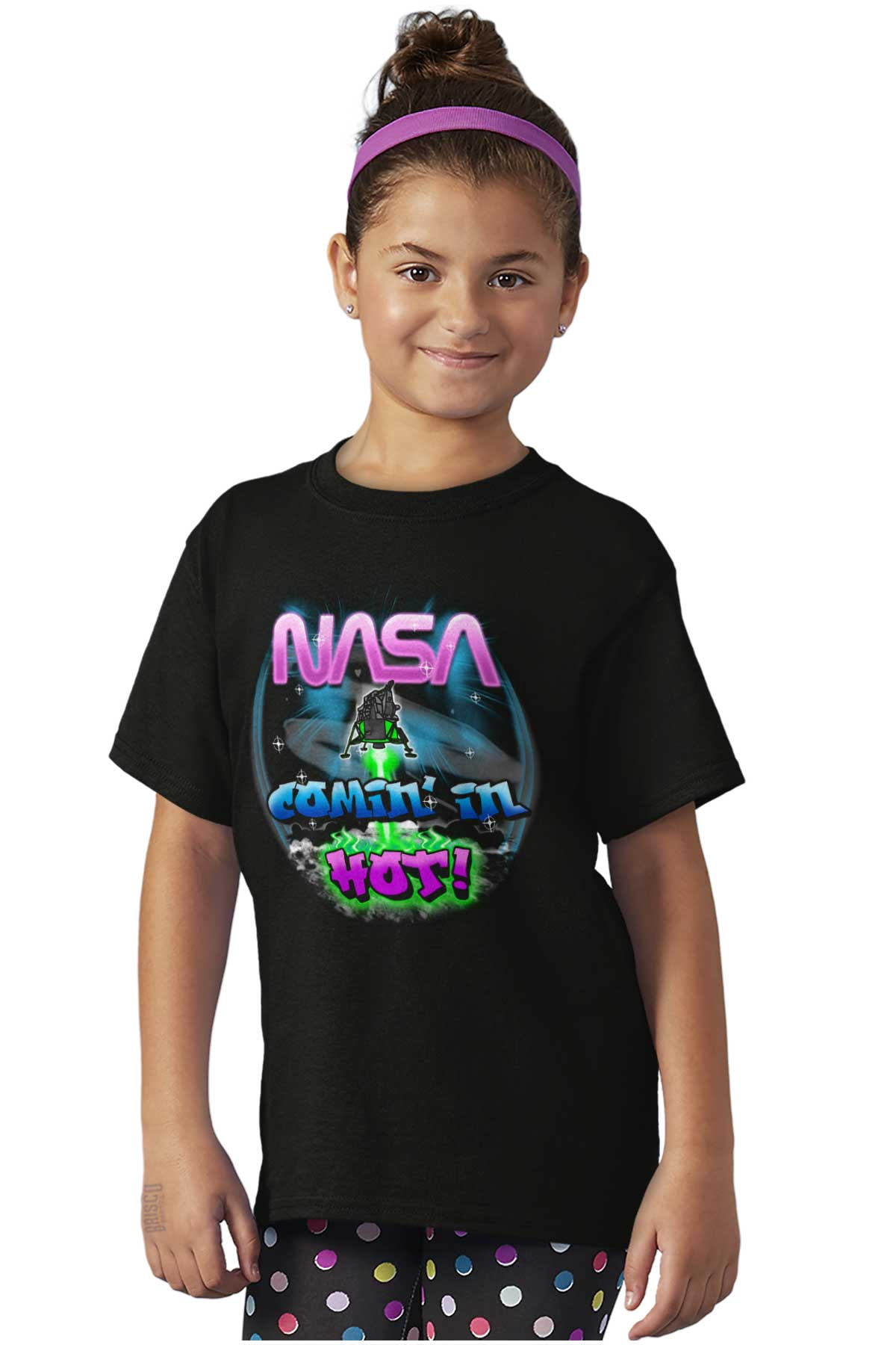 Airbrushed Space NASA Comin in Hot Crewneck T Shirts Boy Girl Teen ...