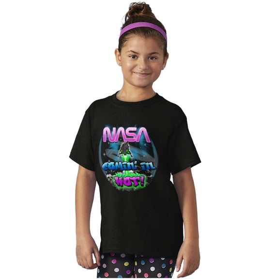 Airbrushed Space NASA Comin in Hot Crewneck T Shirts Boy Girl Teen Brisco Brands X
