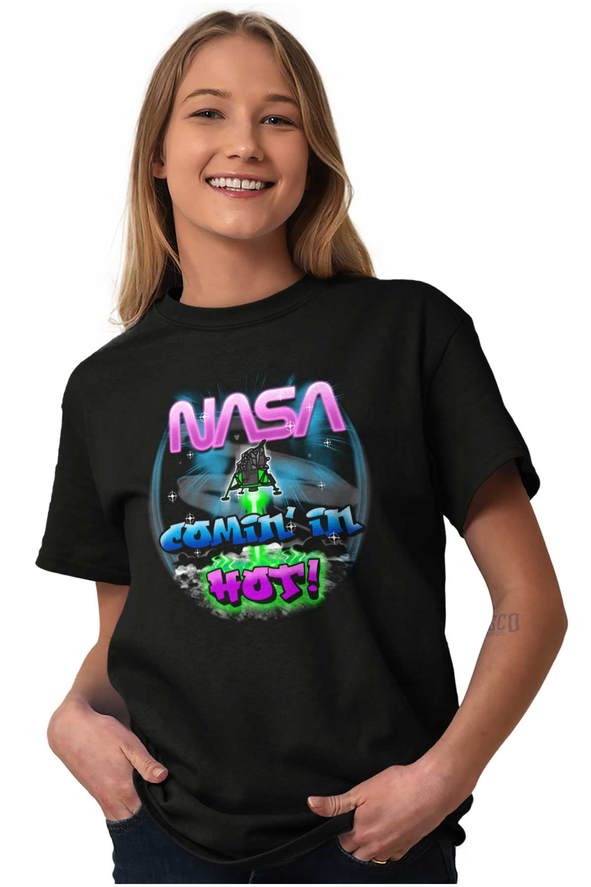 Airbrushed Space NASA Comin in Hot Men's Graphic T Shirt Tees Brisco ...