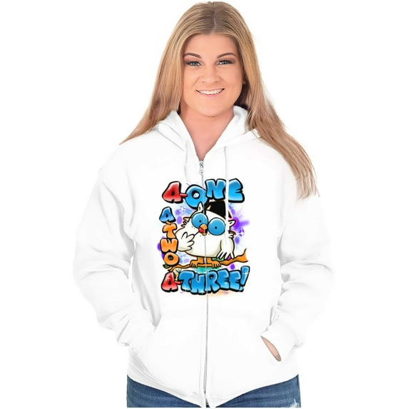 Airbrushed Tootsie Roll Pop Counting Zip Up Hoodie Men's Women's Brisco Brands L