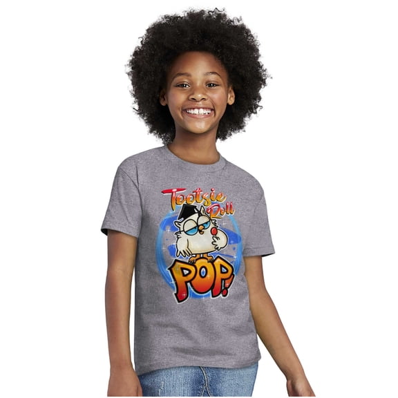 Airbrushed Tootsie Roll Pop Mascot Crewneck T Shirts Boy Girl Teen Brisco Brands L
