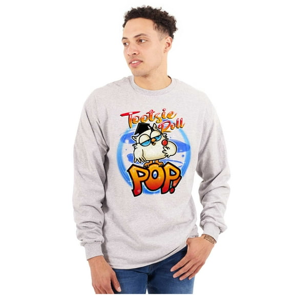 Airbrushed Tootsie Roll Pop Mascot Unisex Plus Size Long Sleeve Shirt Brisco Brands 3X