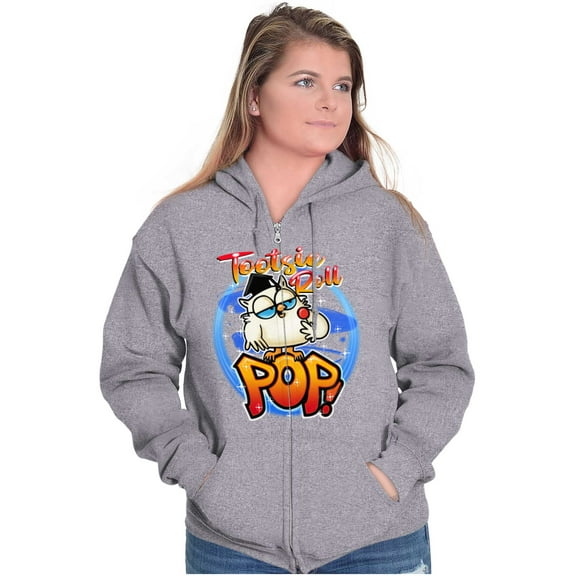 Airbrushed Tootsie Roll Pop Mascot Zip Up Hoodie Men's Women's Brisco Brands S