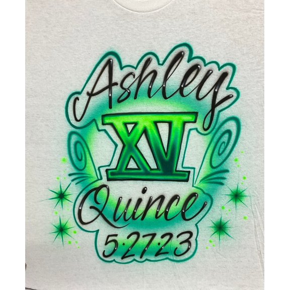 Airbrushed Tshirt Quinceaera 15 Birthday Sweet 16 XV