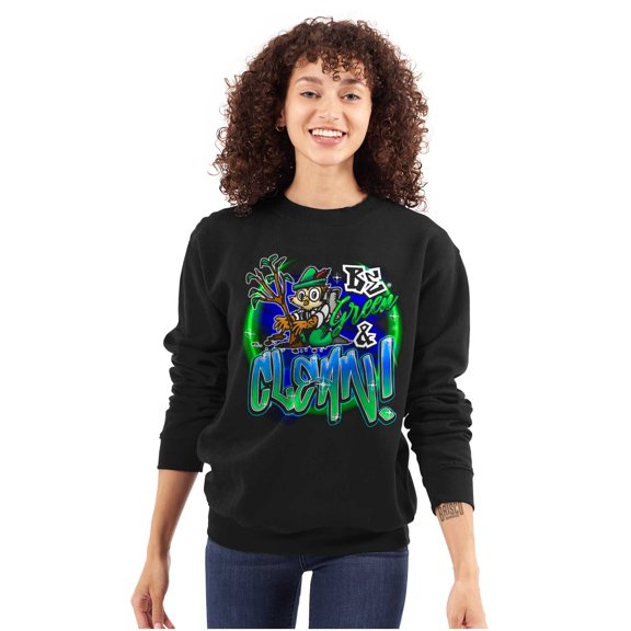Airbrushed Woodsy Owl Be Green Sweatshirt for Men or Women Brisco Brands L