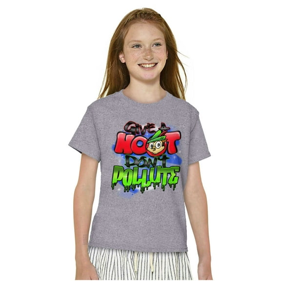 Airbrushed Woodsy Owl Don’t Pollute Crewneck T Shirts Boy Girl Teen Brisco Brands L