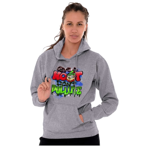 Airbrushed Woodsy Owl Don’t Pollute Hoodie Sweatshirt Women Men Brisco Brands S
