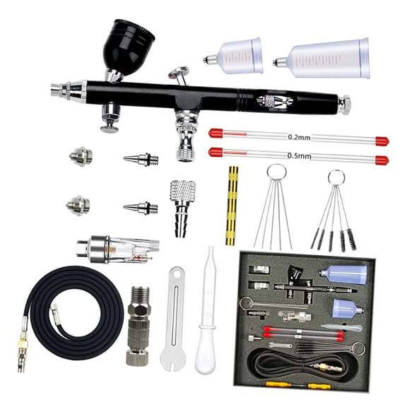 Airbrushing Airbrushing Guns with 4Pcs Nozzle Set 0.2/0.3/0.5mm Double Action Gravitational Feed Air Brush for Art