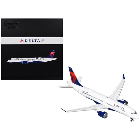 Airbus A220-300 Commercial Aircraft "Delta Air Lines" White with Red and Blue Tail 1/200 Diecast Model Airplane by GeminiJets