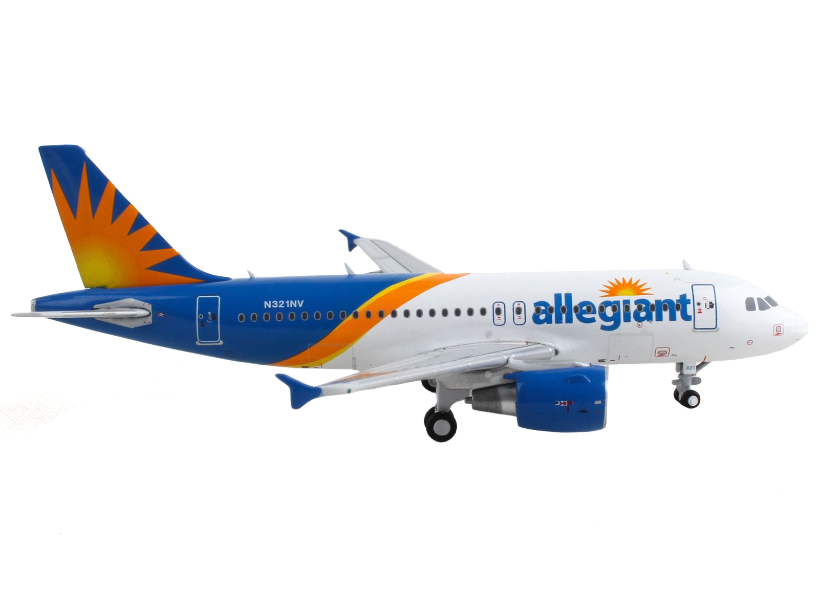 Airbus A319 Commercial Aircraft "Allegiant Air" White and Blue with
