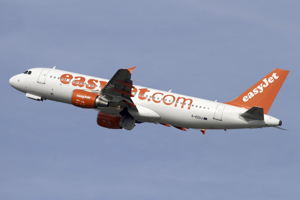 Airbus A319 of EasyJet British airlines Canvas Art - Luca NicolottiStocktrek Images (18 x 12)