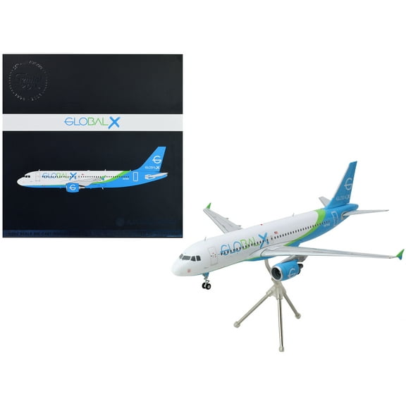 Airbus A320 Commercial Aircraft White with Blue and Green Tail "Gemini 200" Series 1/200 Diecast Model Airplane by GeminiJets