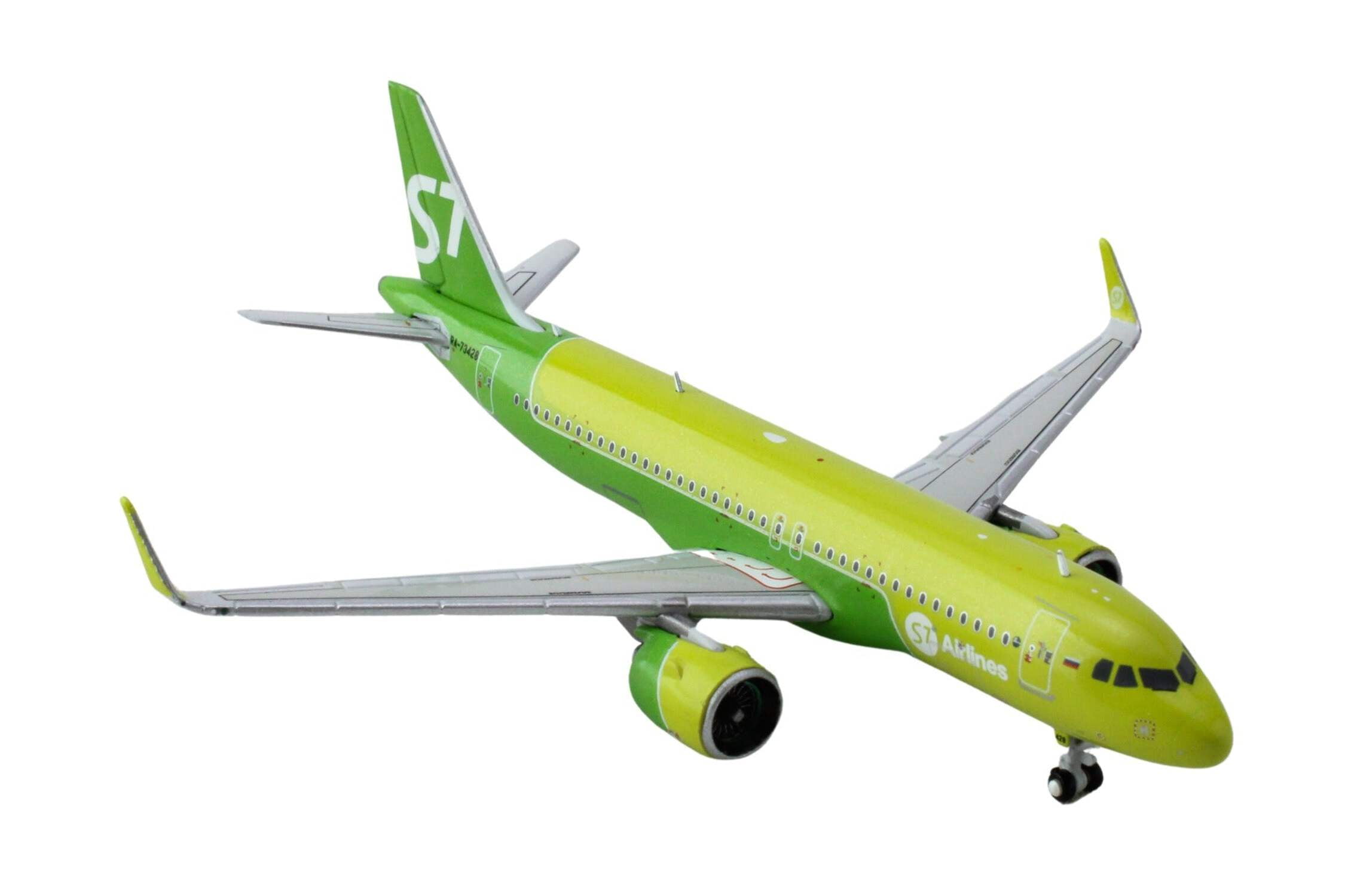 Airbus A320neo Commercial Aircraft "S7 Airlines" (RA-73428) Green Two-Tone 1/400 Diecast Model Airplane by GeminiJets