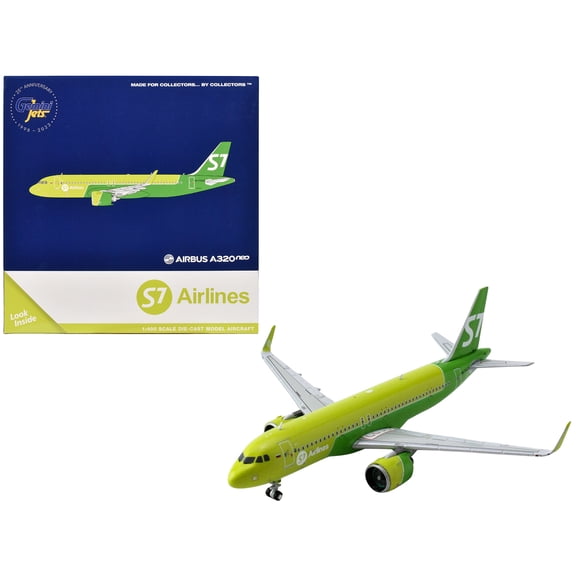 Airbus A320neo Commercial Aircraft "S7 Airlines" (RA-73428) Green Two-Tone 1/400 Diecast Model Airplane by GeminiJets