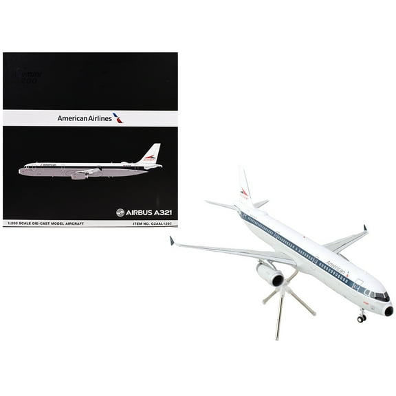 Airbus A321 Commercial Aircraft "American Airlines - Allegheny" (N579UW) White with Blue Stripes "Gemini 200" Series 1/200 Diecast Model Airplane by GeminiJets