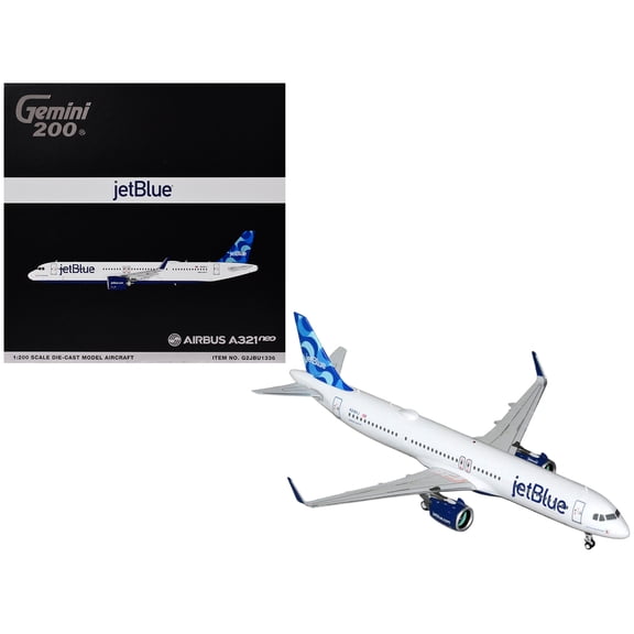 Airbus A321neo Commercial Aircraft "JetBlue Airways" (N2180J) White with Blue Tail "Gemini 200" Series 1/200 Diecast Model by GeminiJets