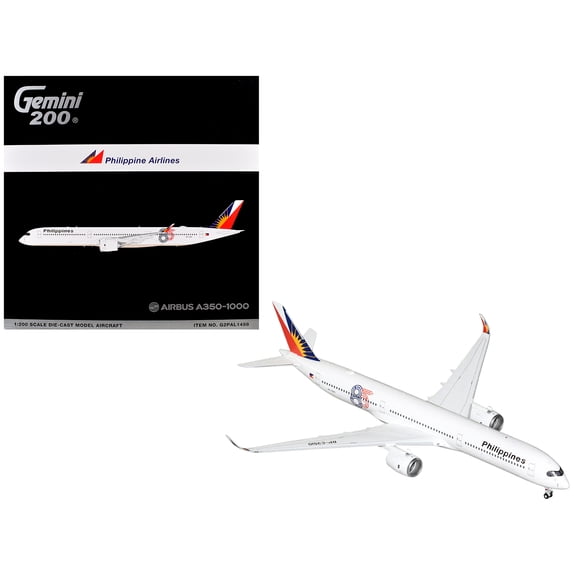 Airbus A350-1000 Commercial Aircraft "Philippine Airlines" (RP-C3510) White with Tail Graphics "Gemini 200" 1/200 Diecast Model Airplane by GeminiJets