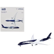 Airbus A350-900 Commercial Aircraft "Lufthansa 100 Years" D-AIXL Blue with Graphics 1/500 Diecast Model Airplane by Herpa