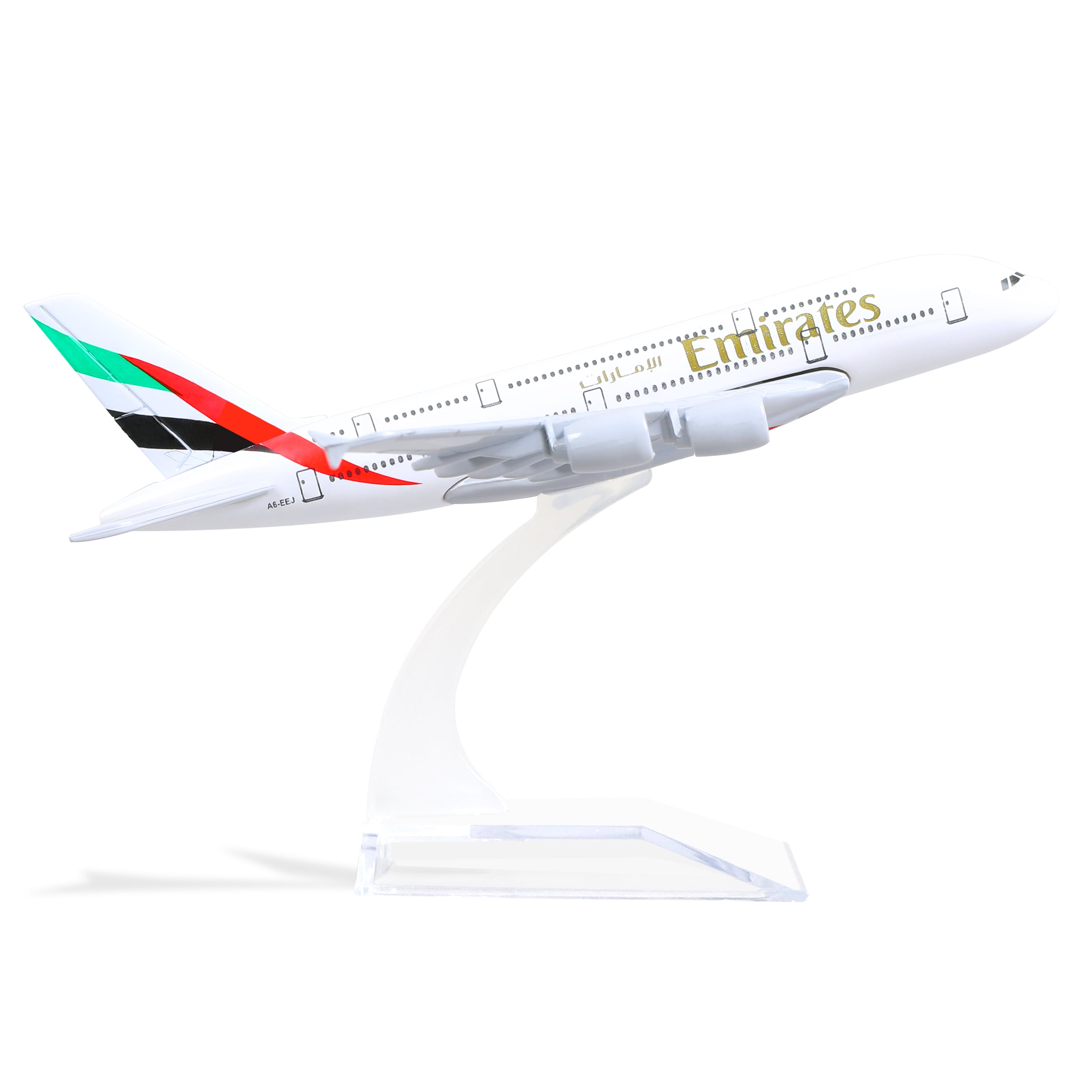 Airbus A380 UAE/Emirates Airlines 1:400 Diecast Metal Airplane Model with Stand Sky Jumbo Airliner Alloy Model Kit for Aviation Enthusiast Gift