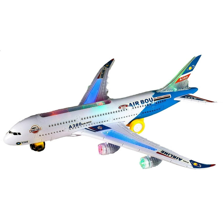 Airbus Plane with Flashing Lights Bump-N-Go A380 Model