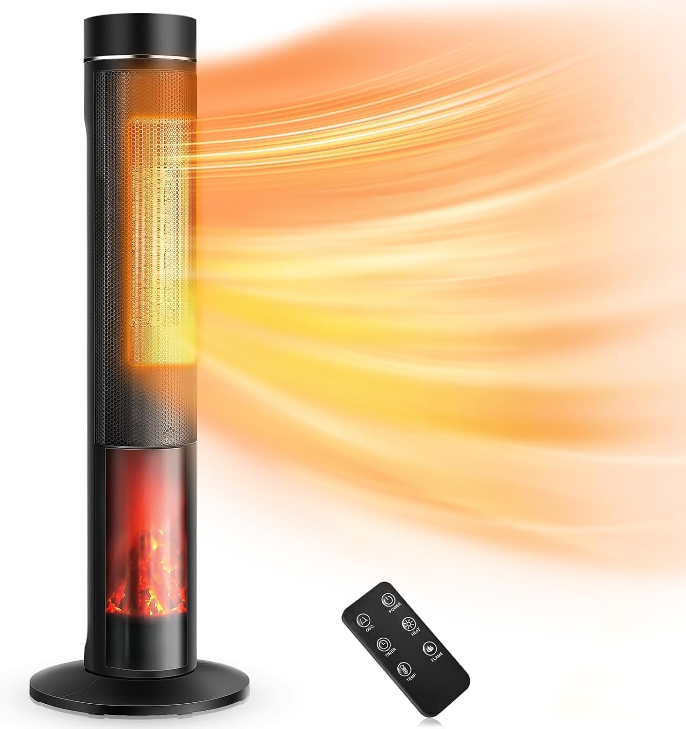 Airchoice 1500W 36" Ceramic Tower Space Heater, 3 Heat Settings, Adjustable, for 300 sq ft