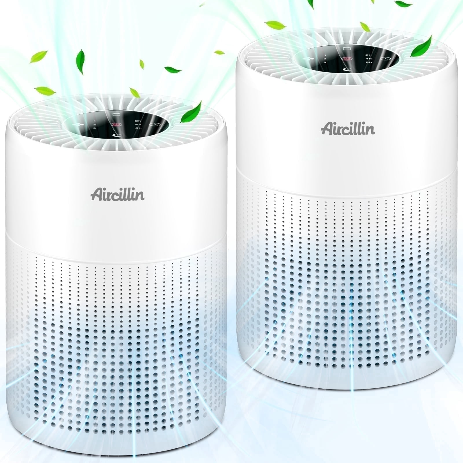Aircillin AP070A Air Purifier 2-Pack for Room up to 765 Sq Ft with HEPA Filter, White