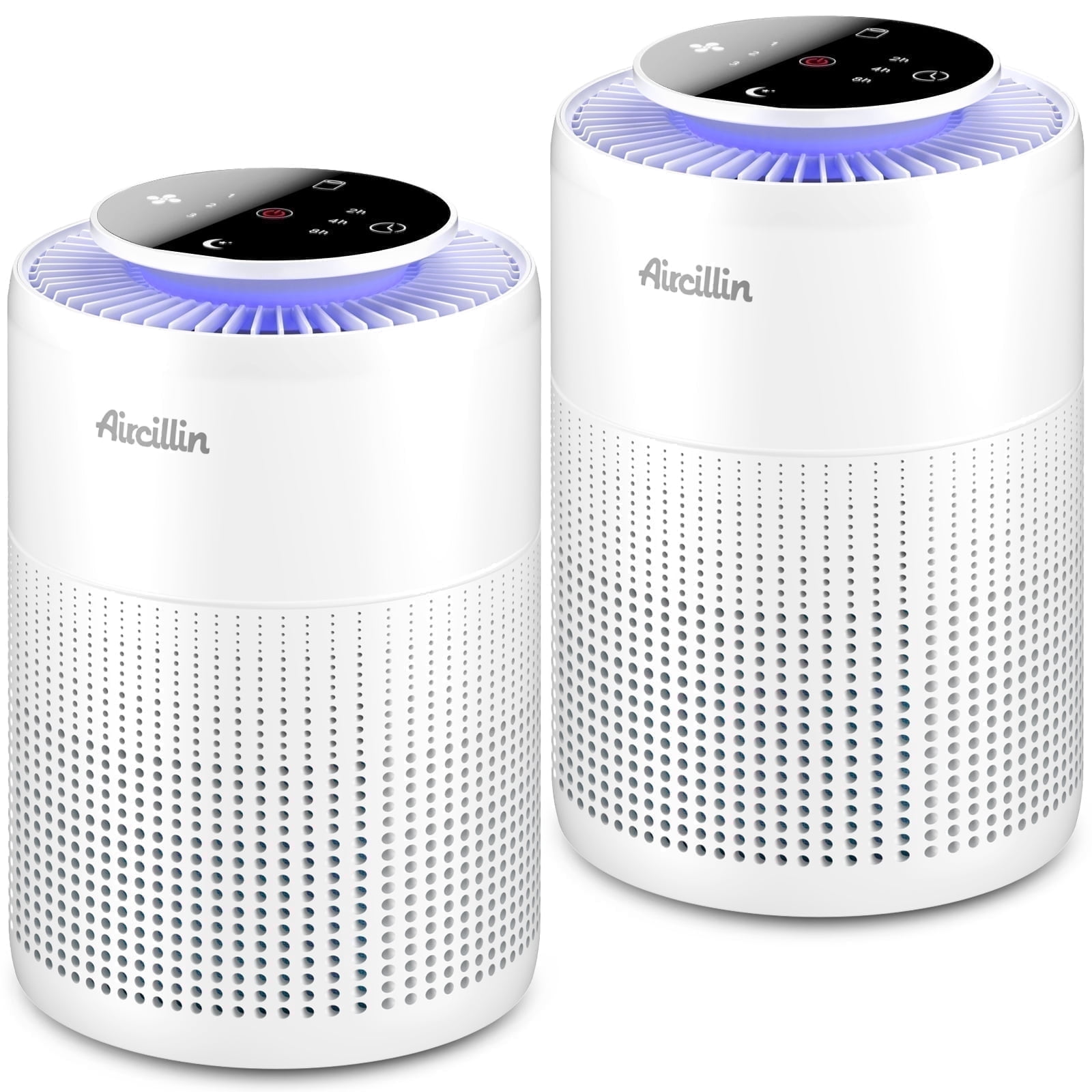 Aircillin AP070B HEPA Air Purifier for Rooms up to 765 Sq ft, White, 2-Pack