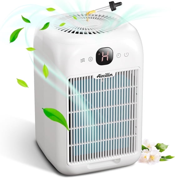 Aircillin AP1501 Quiet Air Purifier 908 Sq ft, HEPA Filter, White