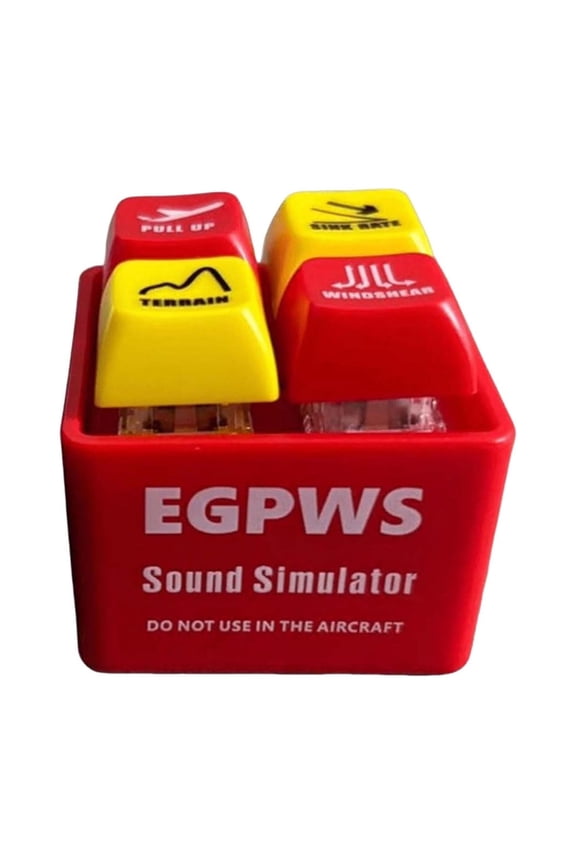 Aircraft Aural Simulator Keychain B737 EGPWS Pilot Fidget Toy with Realistic Sound & Tactile Switch for Flight Enthusiasts, Stress Relief & Gifts