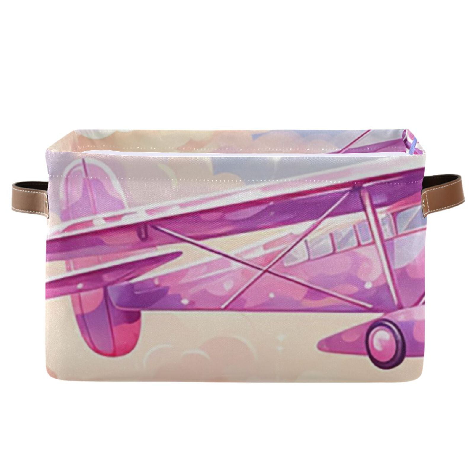 Aircraft Clouds Pink Airplane Storage Bins Baskets With Handles Storage Box Clothes Organizer Organization Toys