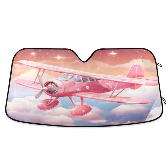 Aircraft Flying on Cloud Car Windshield Sun Shade Foldable Car Front Window Visor Heat and UV Protection 53x23.5