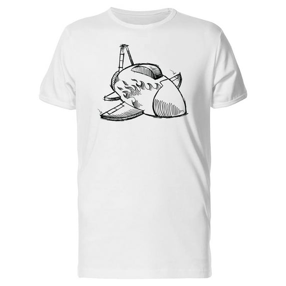 Aircraft Jet Doodle Sketch T-Shirt Men -Image by Shutterstock, Male Large
