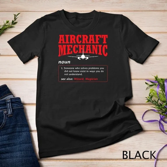 Aircraft Mechanic Definition Airplane Aircraft Mechanic T-Shirt Unisex T-shirt