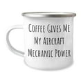thumbnail image 1 of Aircraft Mechanic Power Mug, Funny Quote, 12 oz Capacity, Stainless Steel with Enamel Finish, Camping Mug for Christmas Unique Gifts from Friends and Family, 1 of 4