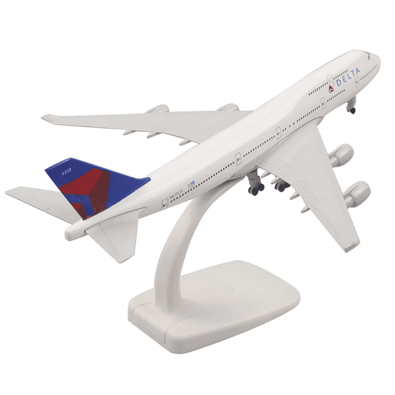 Aircraft Model Toy Delta B747 Plane Model 1:300 Scale, Alloy+ABS Gift for Aviation Enthusiasts and Collectors