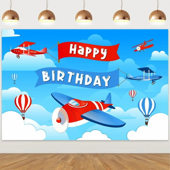 Aircraft Theme Photography Background Party Photo Shoot Backdrop for Child Birthday Party Supplies Birthday Decoration Props
