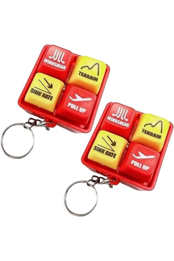 Aircraft Warning Sound Keychain 2 Pcs Simulator Toy with 4 Alarm Sounds, Interactive Stress Relief Gift for Pilots(RL)