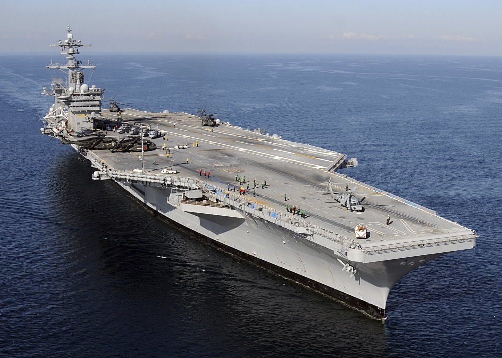 Aircraft carrier USS Carl Vinson Canvas Art - Stocktrek Images (34 x 24)