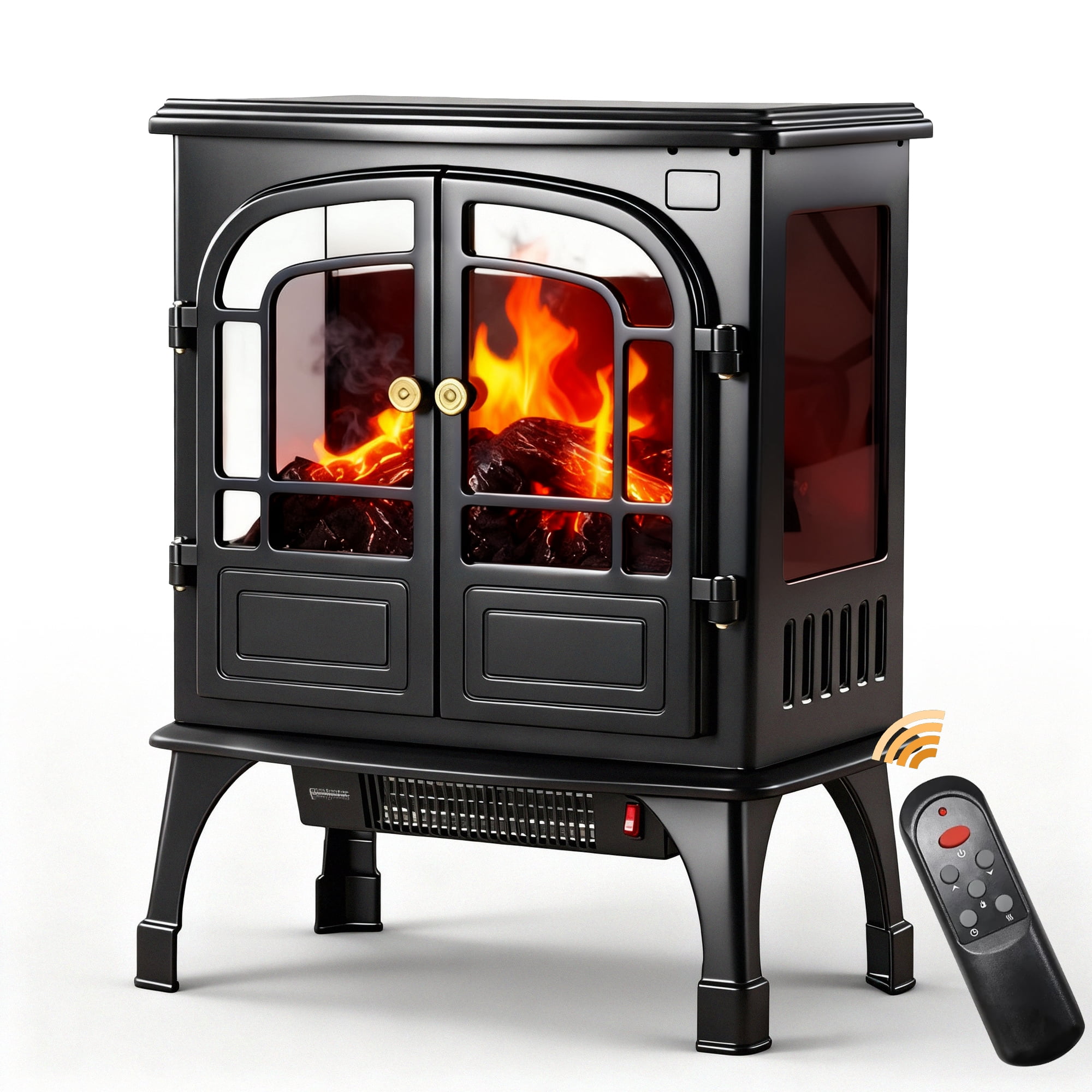 Airdown 26" Freestanding Fireplace Heater, 1500W Electric Fireplace