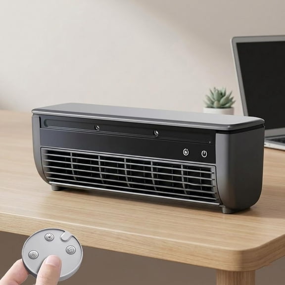 Aire Acondicionado de Pared, Mini Portable Air Conditioner Fan, No Drill Wireless Wall AC Unit with Remote Control for Home Room Kitchen Desk, Ductless Small Spaces AC Cooler(Black)