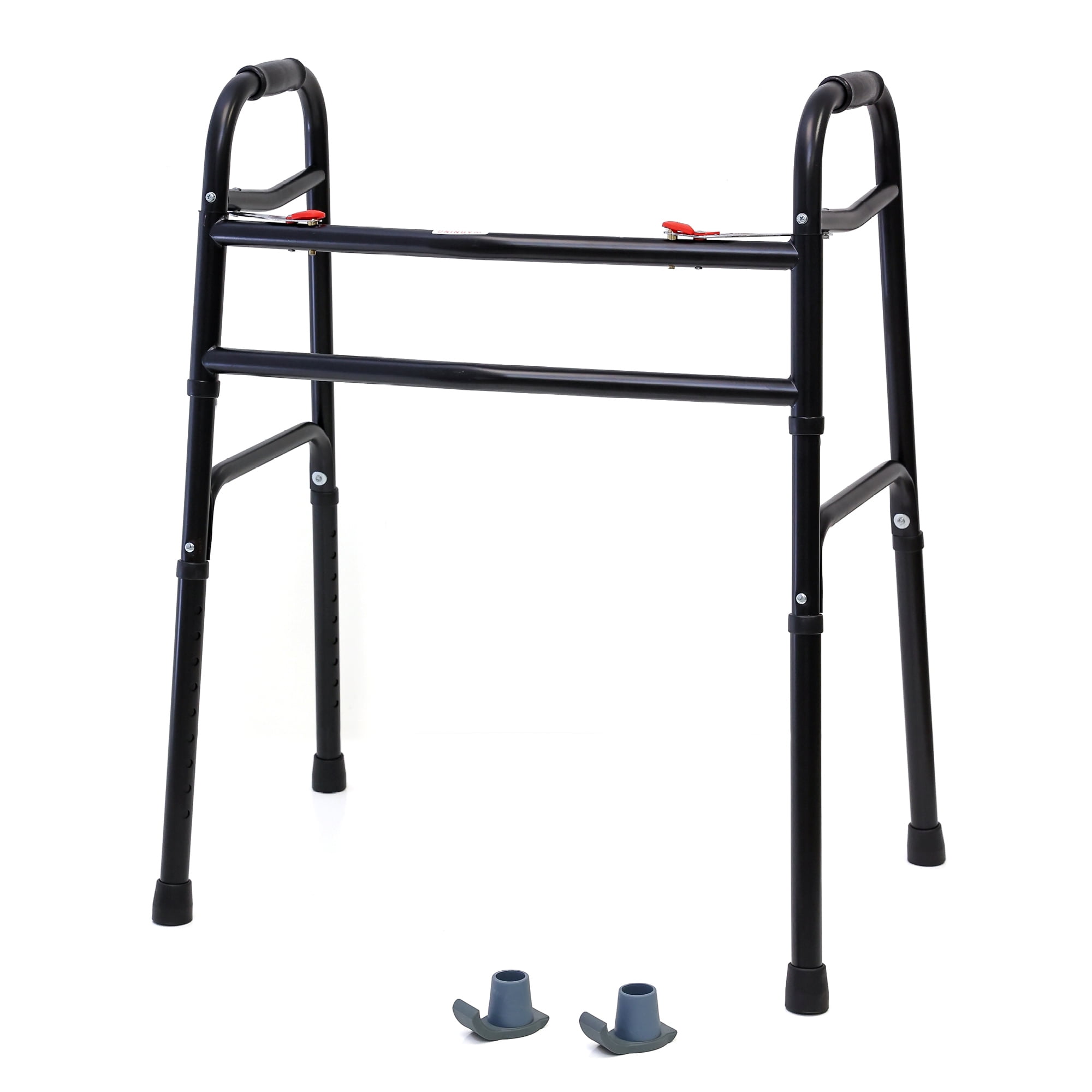 AireMed Bariatric Folding Walker Extra Wide, Heavy Duty, Skis Glides