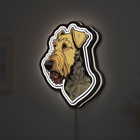 Airedale 3D Novelty Light Box, Dog Breed Decor Wall Light, Symbolic, Ideal for Pet Owners (Width 12 inch, 30cm)