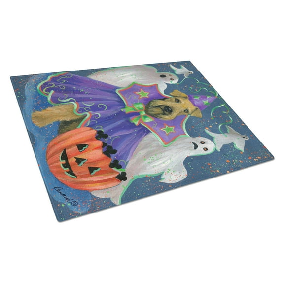 Airedale Boo Hoo Halloween Glass Cutting Board Large PPP3002LCB
