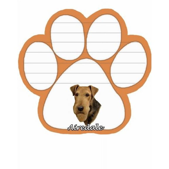 Airedale Dog Paw Magnetic Note Pad