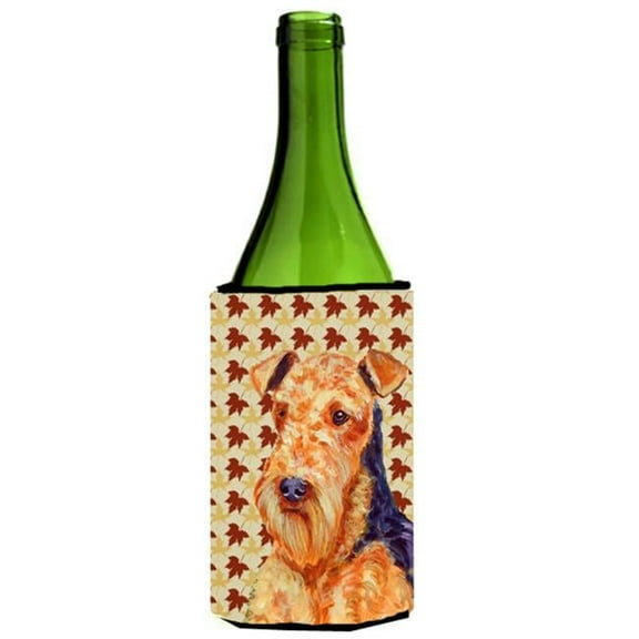 Airedale Fall Leaves Portrait Wine Bottle Hugger - 24 oz.